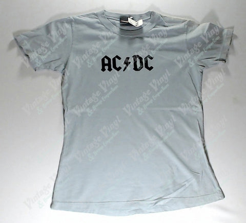 AC/DC - Light Blue Black Logo Girlie Shirt
