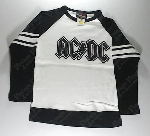 AC/DC - White and Black Jersey Long Sleeve Girlie Shirt