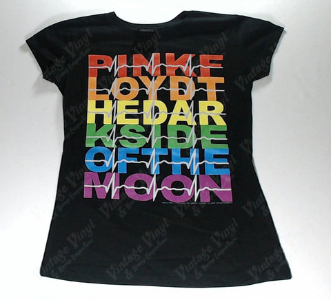 Pink Floyd - Dark Side Rainbow Letters Girlie Shirt
