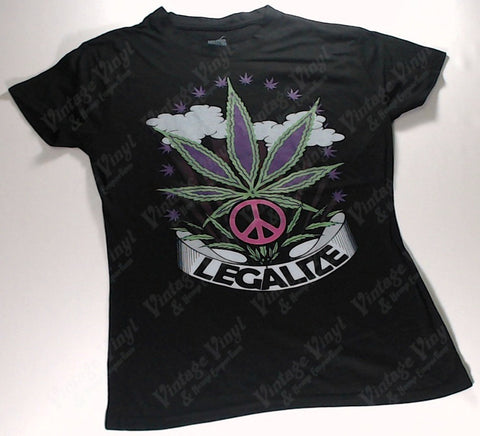 Legalize - Purple Leaf and Peace Sign Girlie Shirt