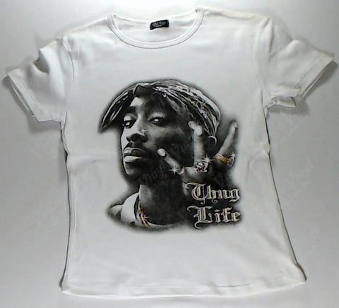Tupac - Thug Life White Girls Youth Shirt