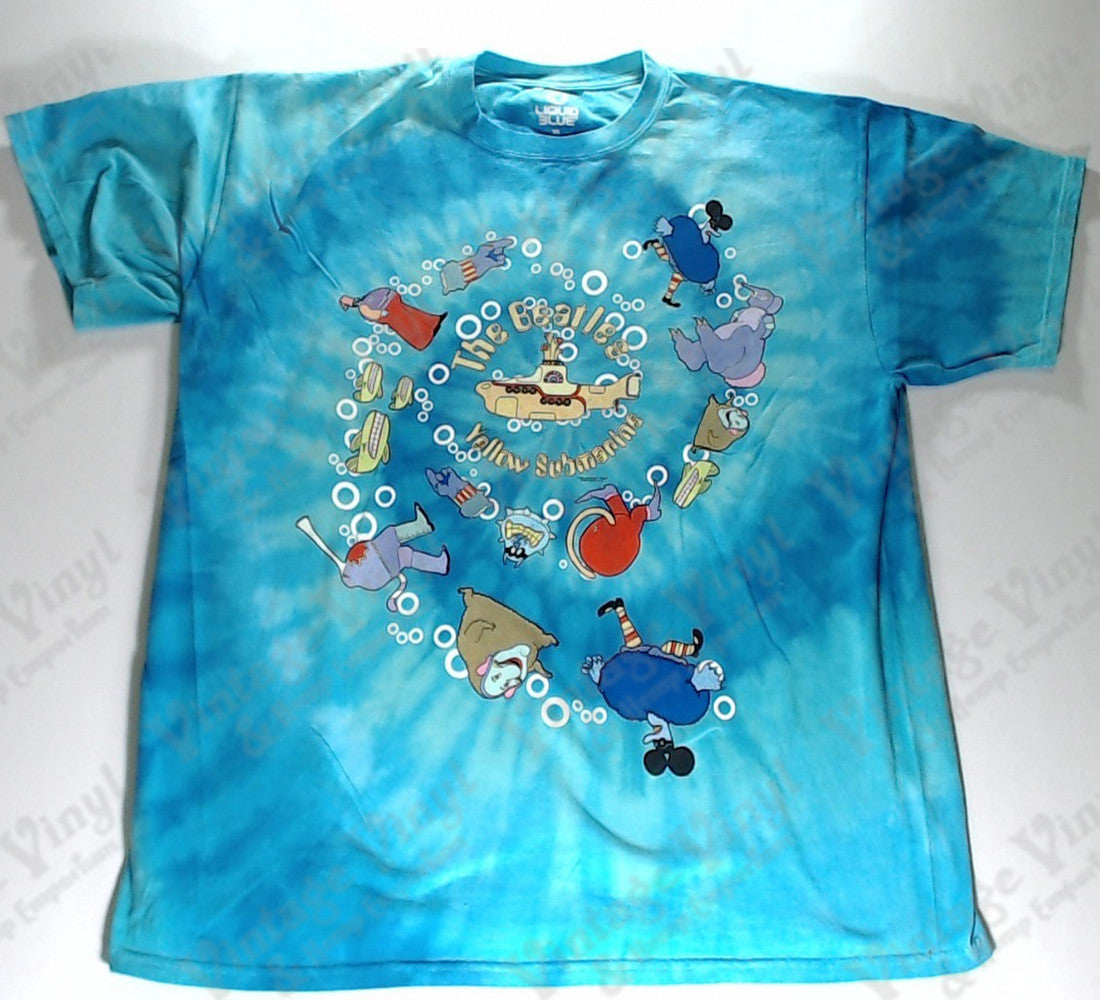 Beatles, The - Yellow Submarine Spiral Liquid Blue Shirt | Vintage