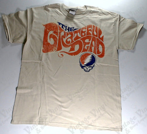 Grateful Dead - Tan Hippie Logo Liquid Blue Shirt