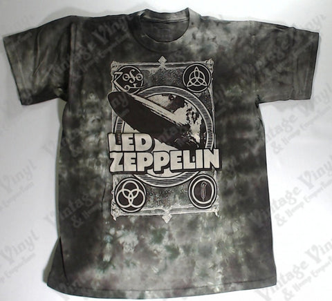 Led Zeppelin - Flaming Zeppelin Brown Liquid Blue Shirt