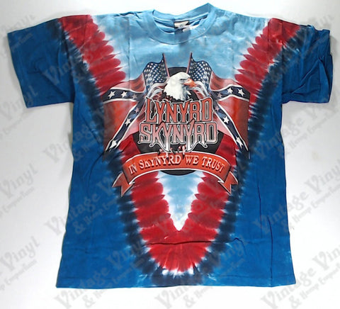 Lynyrd Skynyrd - In Skynyrd We Trust Flags And Eagle V Liquid Blue Shirt