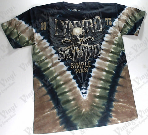 Lynyrd Skynyrd - Simple Man 1973 Brown V Liquid Blue Shirt