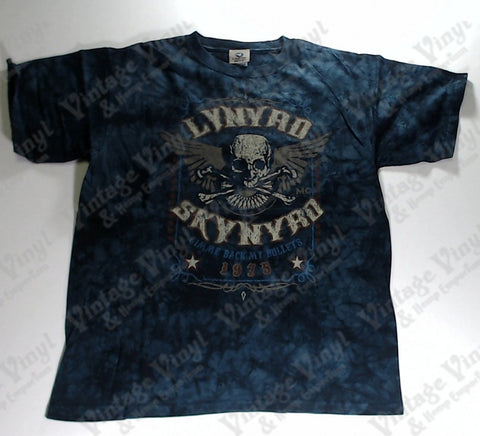 Lynyrd Skynyrd - Gimme Back My Bullets 1975 Skull And Crossbones Liquid Blue Shirt