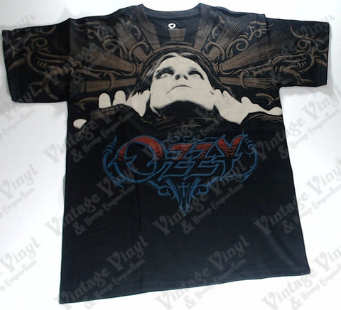 Ozzy - Hands By Face Red Name Liquid Blue Shirt