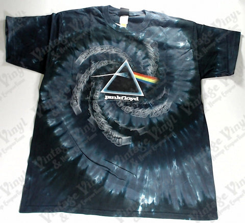 Pink Floyd - Dark Side Spiralling Text Spiral Liquid Blue Shirt