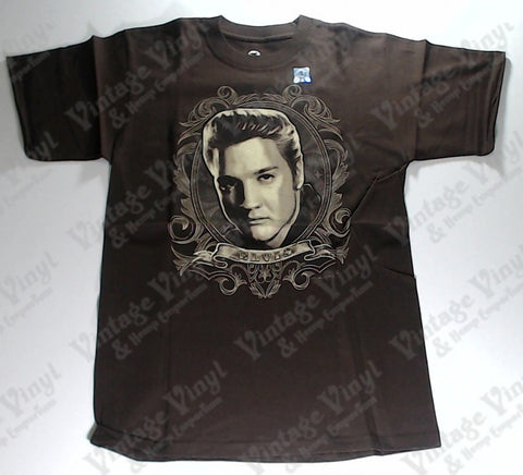 Presley, Elvis - Brown Portrait Liquid Blue Shirt