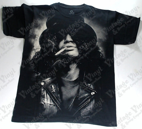 Slash - Portrait Top Hat And Smoke Liquid Blue Shirt