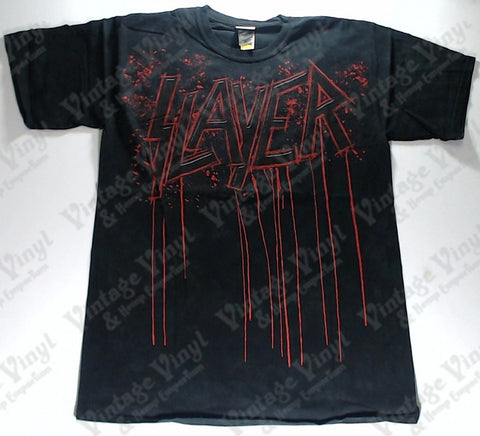 Slayer - Dripping Logo Liquid Blue Shirt