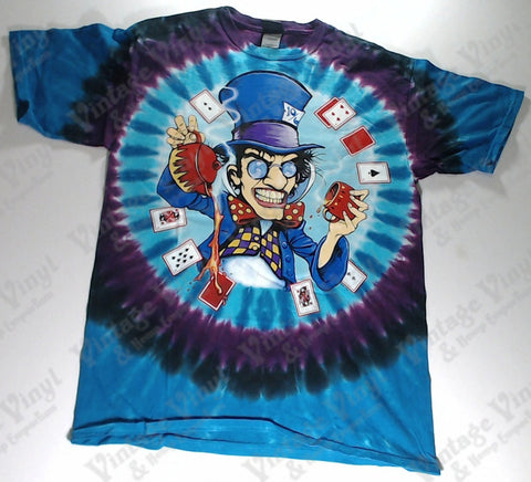 Alice In Wonderland - Blue and Purple Mad Hatter And Cheshire Cat Liquid Blue Shirt