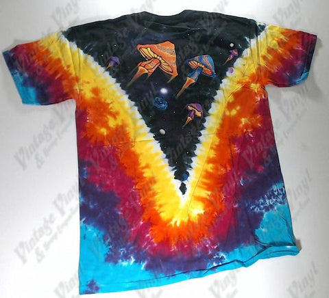 Space - Mushroom Spaceship V Liquid Blue Shirt