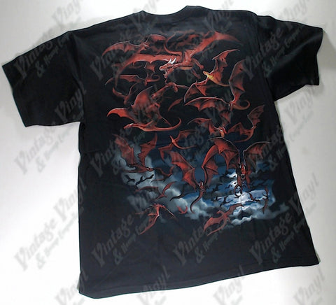 Dark Fantasy - Red Dragon Swarm Liquid Blue Shirt