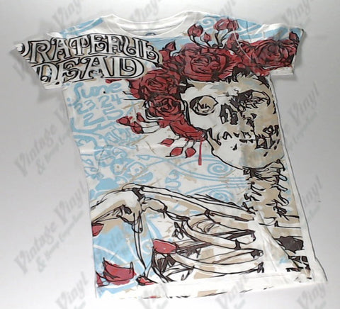 Grateful Dead - Skull Rose Liquid Blue Girlie Shirt