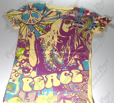 Peace - Yellow Hippie Liquid Blue Girlie Shirt