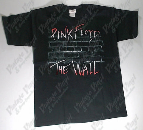 Pink Floyd - The Wall Black Bricks Red Text Boys Youth Shirt