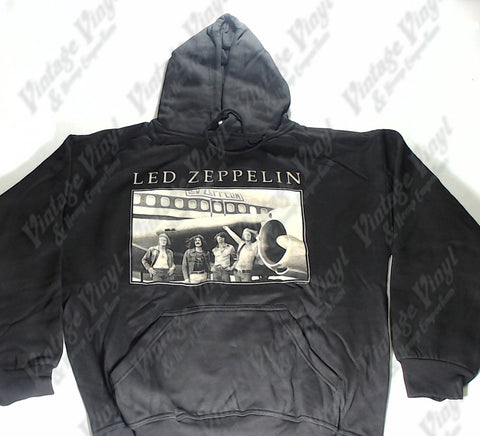 Led Zeppelin - Band In Front Of Plane Hoodie
