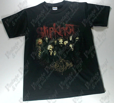 Slipknot - Band Posing Red Name Fancy Gold S Shirt