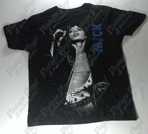 Rolling Stones, The - Mick Portrait Blue Text Shirt