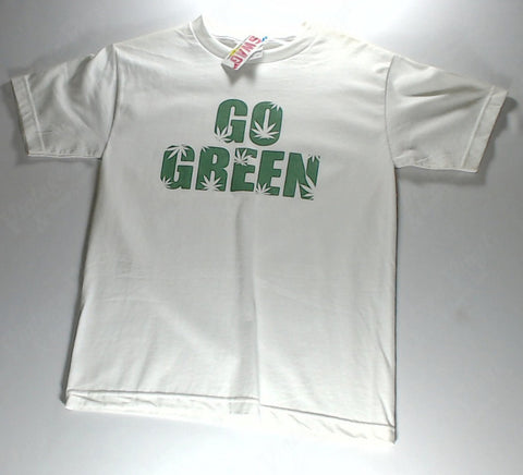 Go Green - Small Text White Shirt