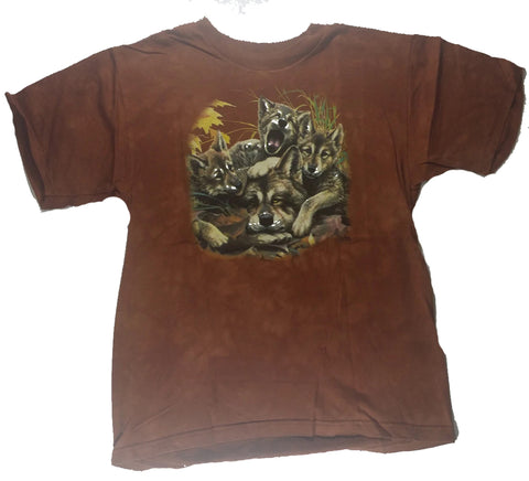 Wolves - Pups Piled On Mother Youth Mountain Shirt
