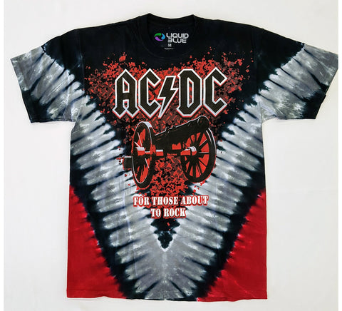 AC/DC - For Those About To Rock Red & Grey Liquid Blue Shirt