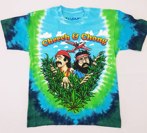 Cheech & Chong - If You Can't Beat Them Tie Dye Liquid Blue Shirt