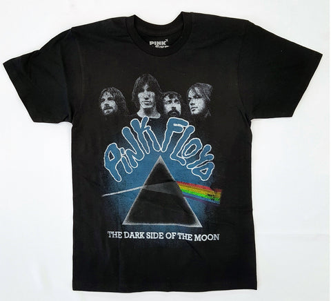 Pink Floyd - Dark Side Funky Blue Text Band Photo Shirt