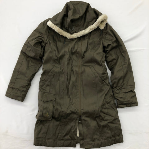 Hemp Hoodlamb Jacket- Ladies Long Coat Green