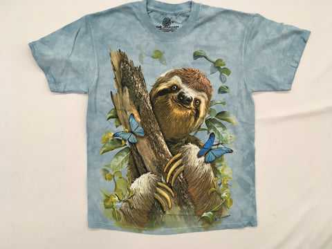 Sloth- Sloth & Butterflies Mountain T-Shirt