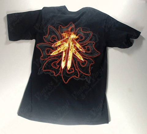 Amon Amarth - Logo on Flaming Hammer Shirt