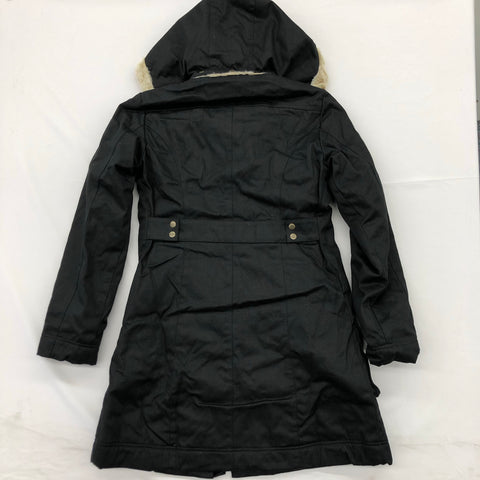 Hemp Hoodlamb Jacket- Ladies Long Coat Black