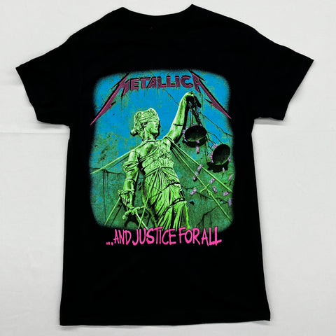 Metallica - Neon Justice Black Shirt