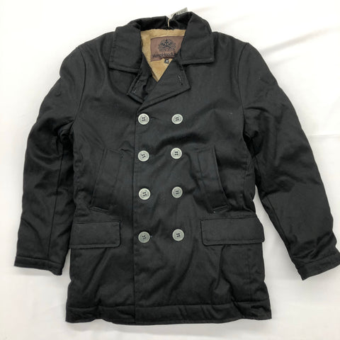 Hemp Hoodlamb Jacket- Men's Long P-Coat Black