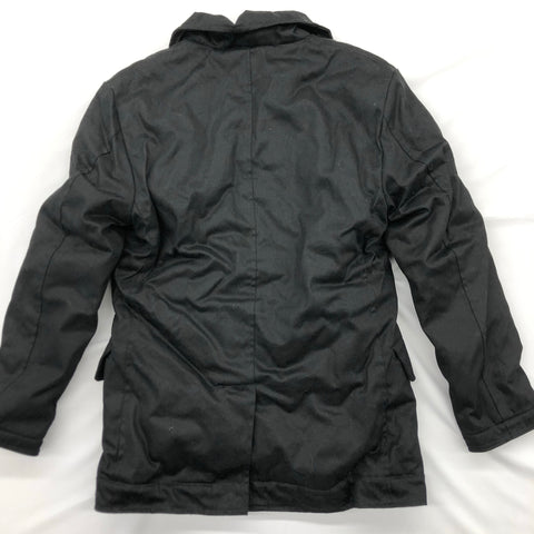 Hemp Hoodlamb Jacket- Men's Long P-Coat Black