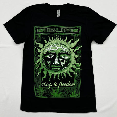 Sublime - Green Sun Black Shirt