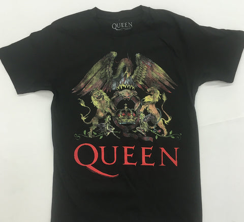 Queen - Colored Logo Black Shirt