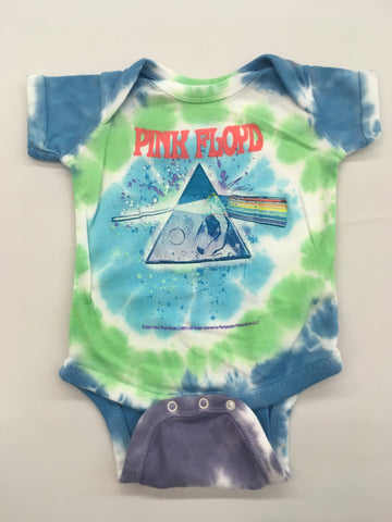 Pink Floyd - Dark Side Oil Paint Liquid Blue Baby Onesie