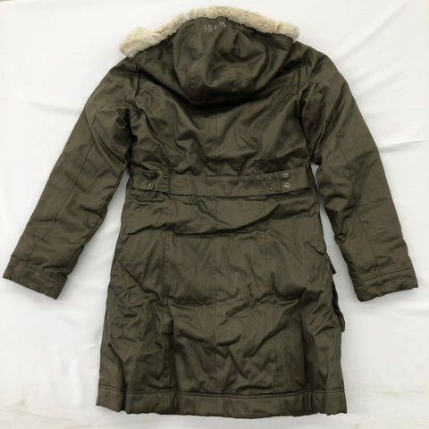 Hemp Hoodlamb Jacket- Ladies Long Coat Green