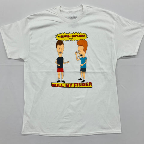 Beavis and Butt-Head- Finger White Novelty Shirt