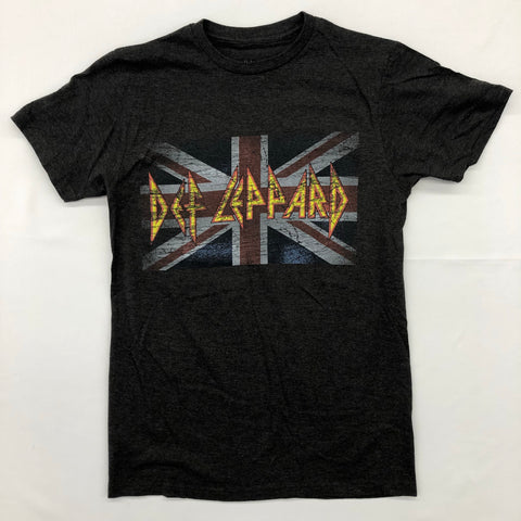Def Leppard - Flag with Name Grey Shirt