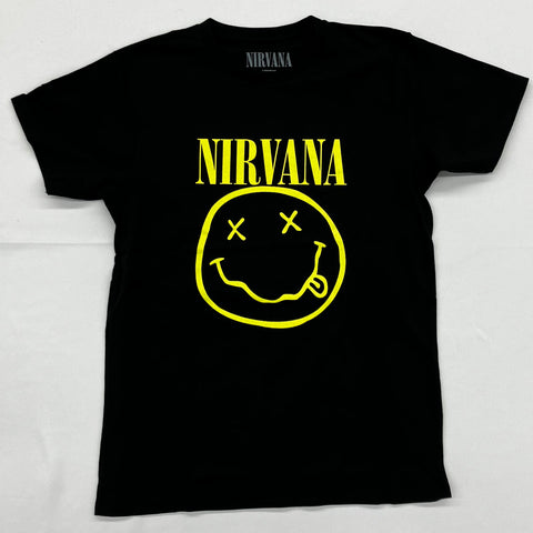 Nirvana - Happy Face w/ Back Print Black Shirt