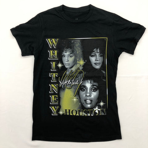 Houston, Whitney - Gold Signature Black Shirt