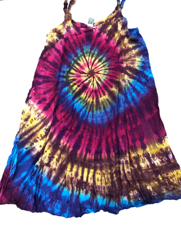 Tie Dye Rayon Dress: Size Medium