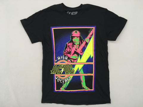 AC/DC - High Voltage Blacklight Liquid Blue Shirt