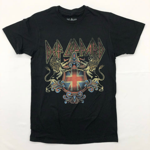 Def Leppard - Flag with Logo Black Shirt